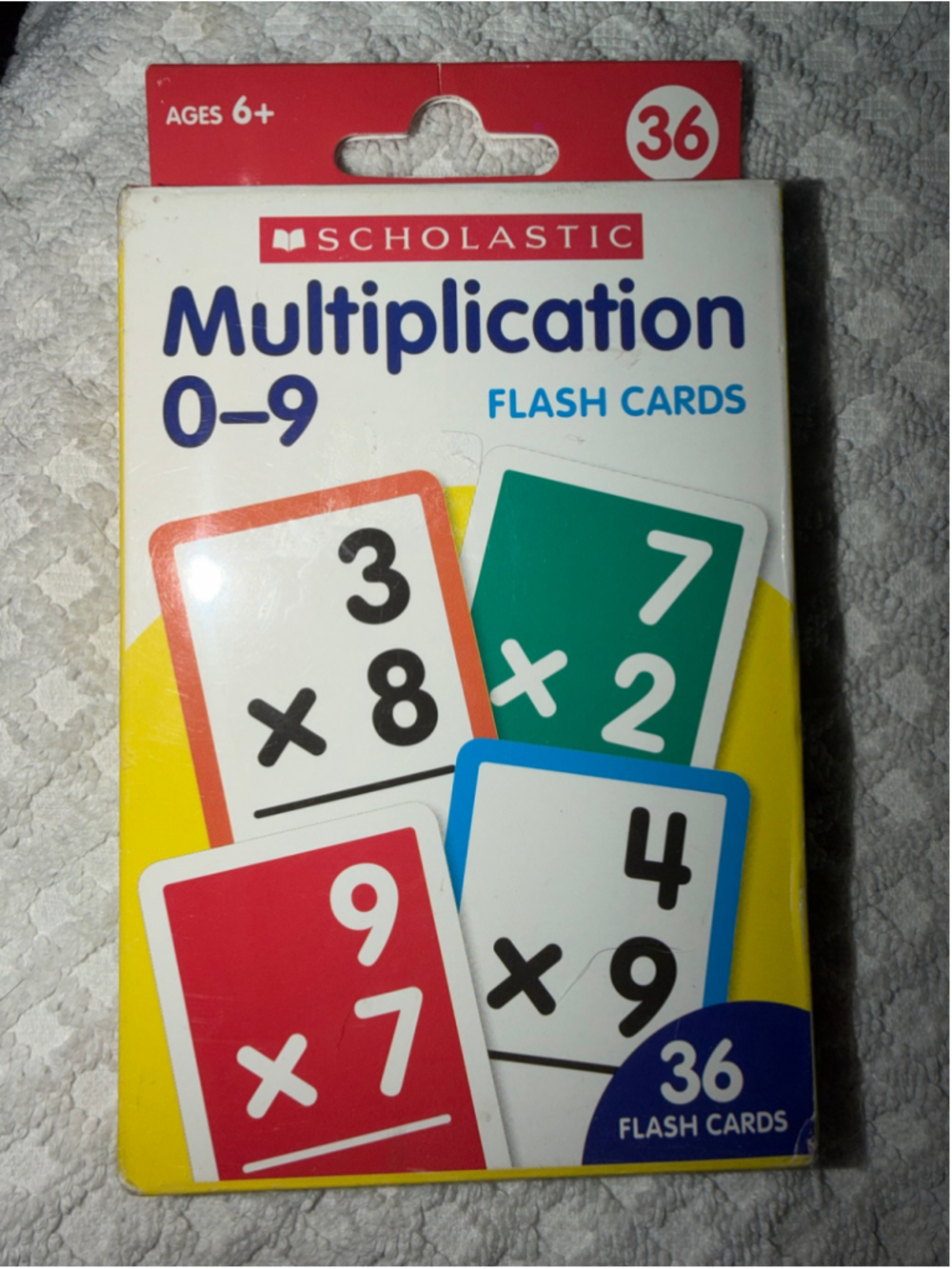 New Scholastic Multiplication 0-9 Flash Cards School Learning Education Set/36
